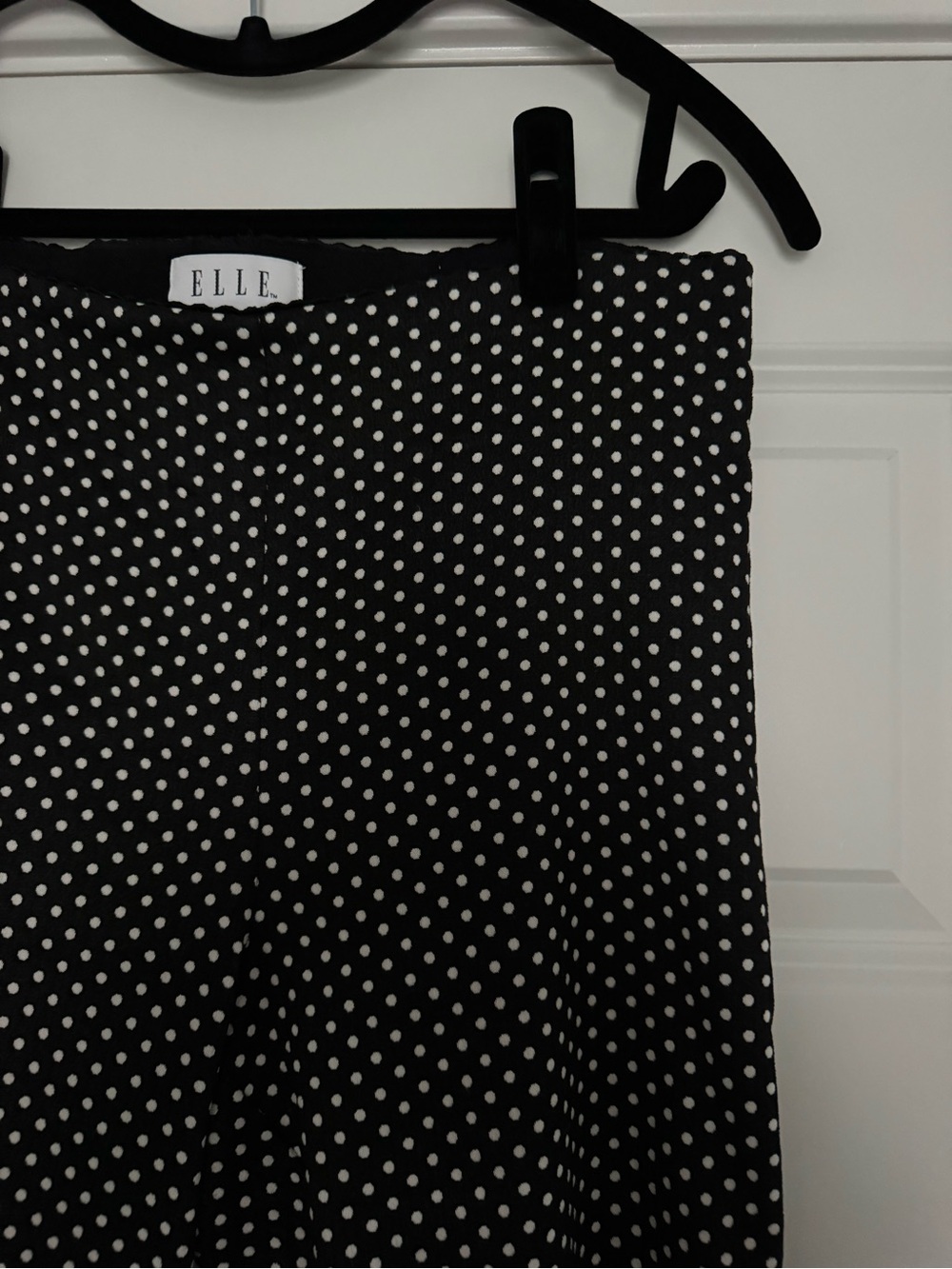 ELLE Black and White Polka Dot Midi Skirt